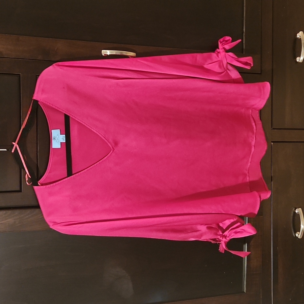 CeCe Pink V-Neck Blouse
